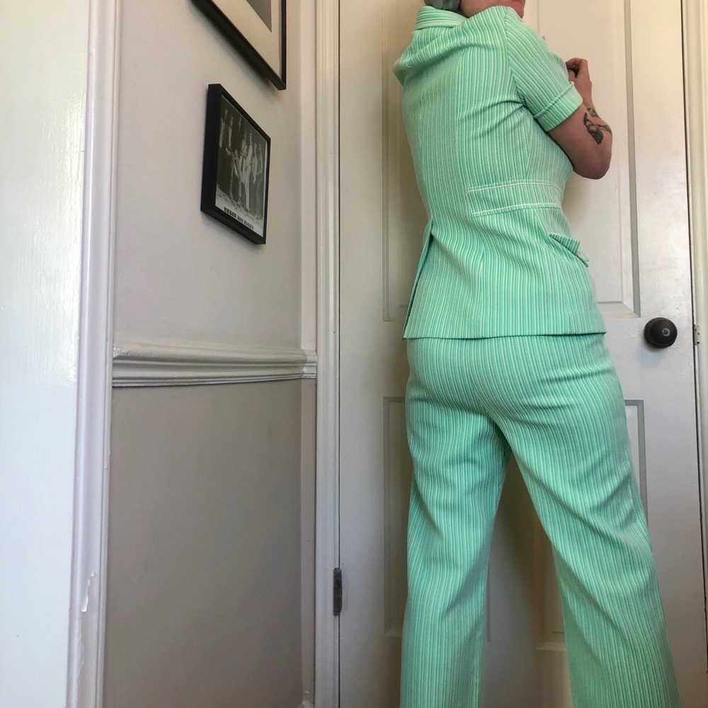 SOLD | -70s Vintage Polyester Pant Set - Picture 12 of 13